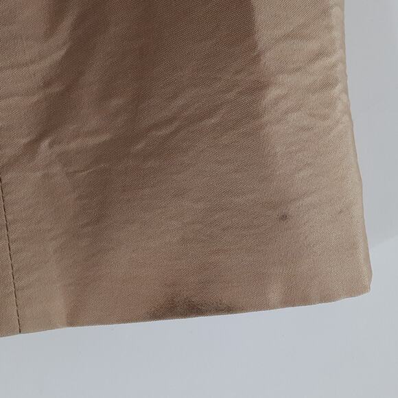 Vintage 1980s 100% Silk Peacoat Sand Tan Coat Long Blazer Jacket Quiet Luxury - Picture 11 of 15